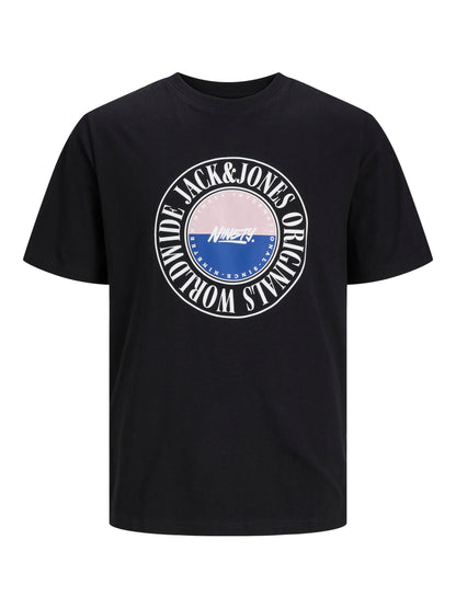 T-Shirt Jack E Jones Jorcobin Tee Ss Crew Neck Ln BLACK