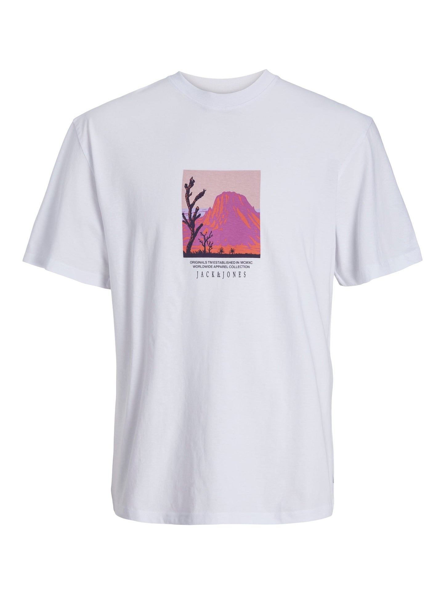 T-Shirt Jack E Jones Jorlucca Graphic Tee Ss Crew Neck BRIGHT WHITE