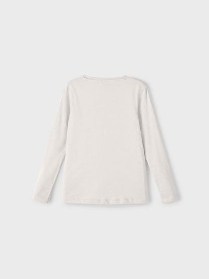 T-Shirt Name It  Nkfviolet Ls Loose Top K1 WHITE ALYSSUM