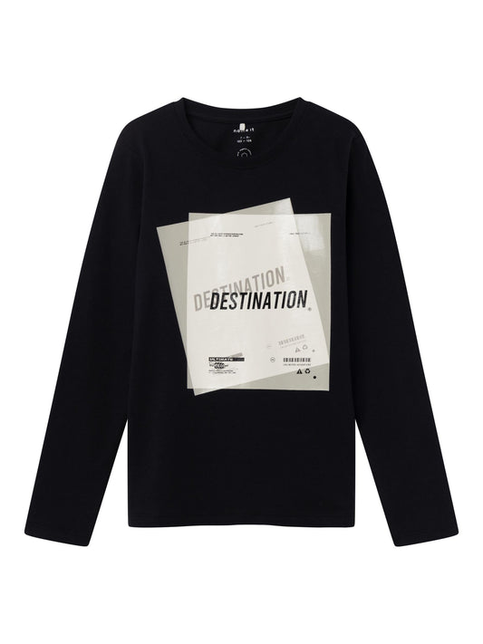 T-Shirt Name It  Nkmslukas Ls Top BLACK
