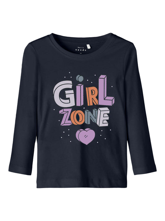 T-Shirt Name It  Nmfveen Ls Top L1 DARK SAPPHIRE
