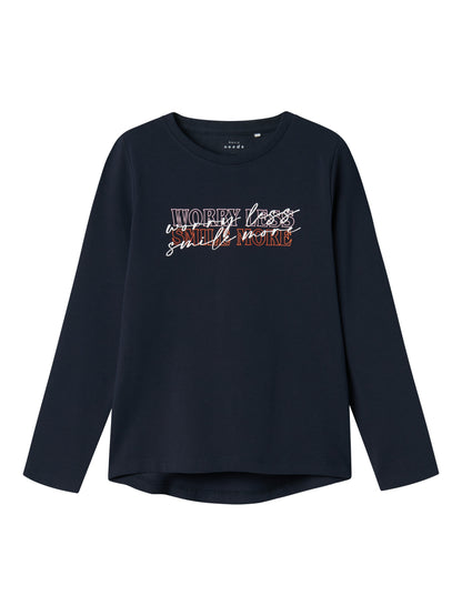 T-shirt Name It NKFVIX LS TOP DARK SAPPHIRE