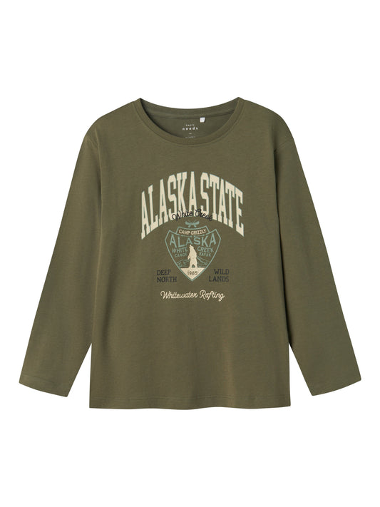 T-shirt Name It NKMVAGNO LS LOOSE TOP TEA LEAF