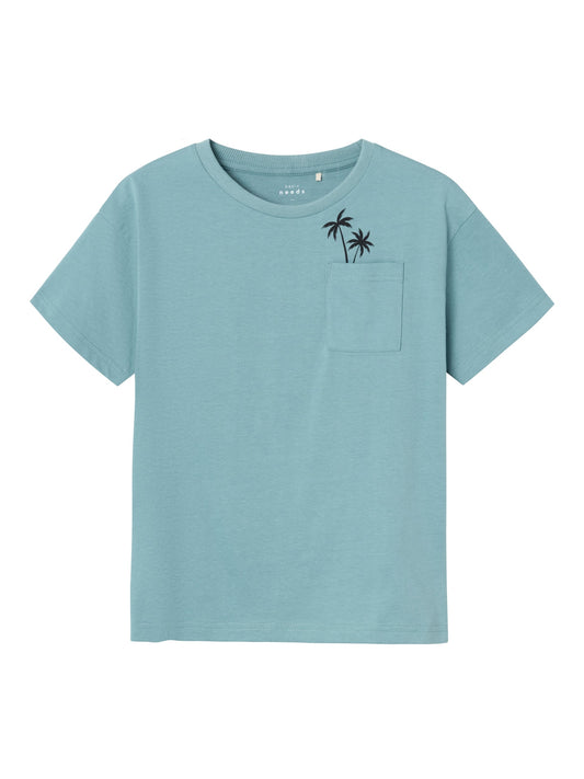 T-Shirt Name It Nkmvilian Ss Boxy Top MINERAL BLUE