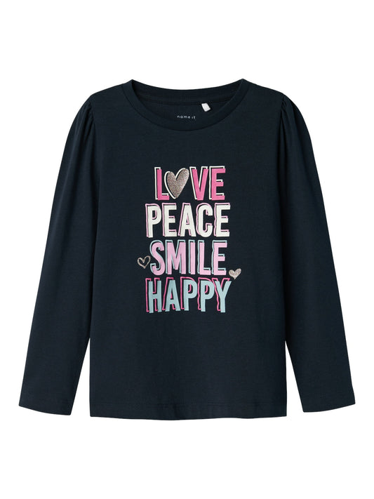 T-shirt Name It NMFNEMMY LS TOP DARK SAPPHIRE