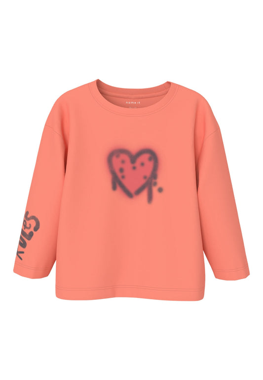 T-shirt name It NMFNOA RLX LS TOP BOX FUSION CORAL