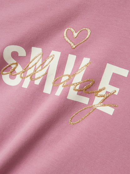 T-shirt Name It NMFOLU LS TOP BOX MAUVE ORCHID