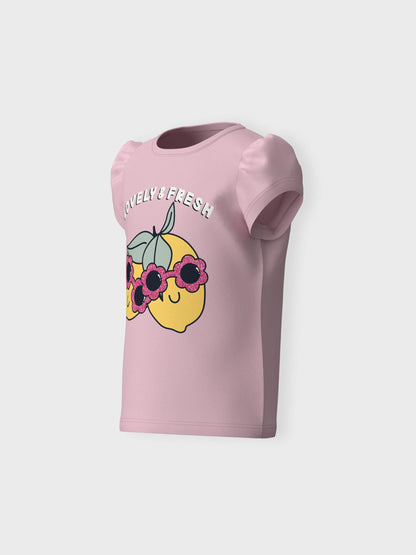 T-Shirt Name It Nmfvibeke Capsl Top PARFAIT PINK