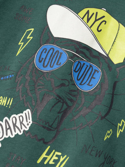 T-Shirt Name It Nmmberte Ss Top Pb MALLARD GREEN