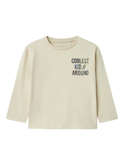 T-shirt Name It NMMOJVER NREG LS TOP SUMMER SAND