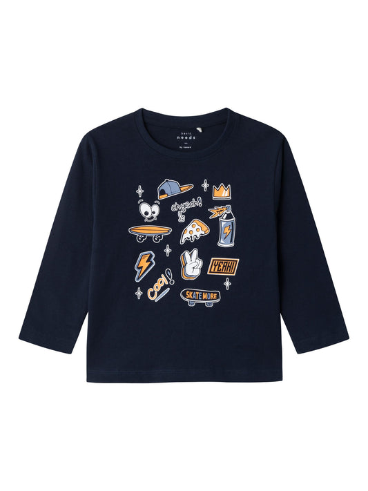 T-Shirt Name It Nmmvagno Ls Loose Top DARK SAPPHIRE