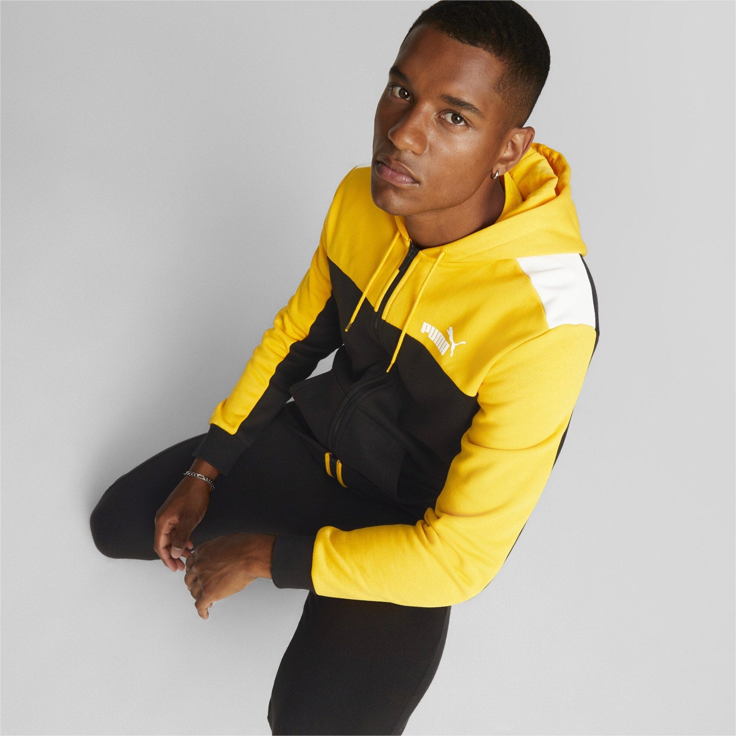 Tuta Puma ESS+ Hooded Colorblock Suit FL cl Nero BLACK