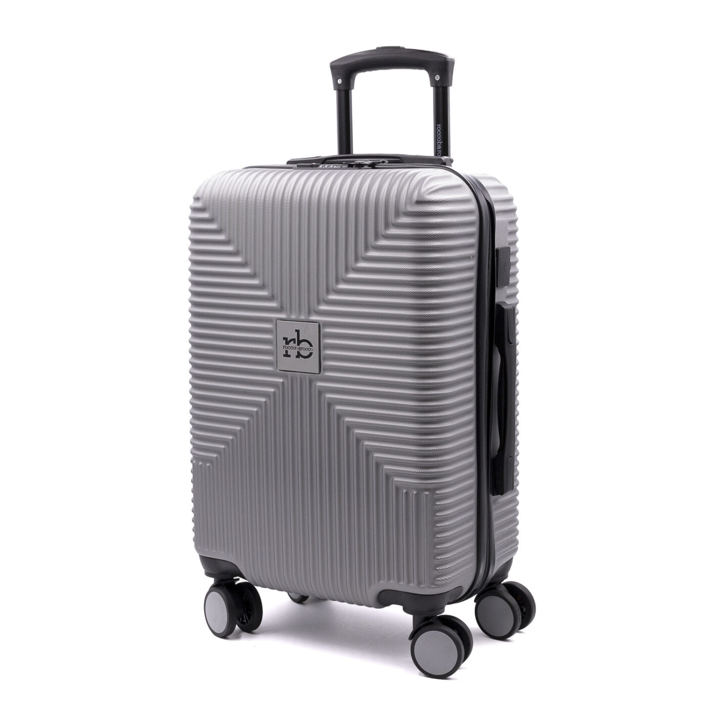 Valigia ADVENTURE Trolley Roccobarocco Nera 55x38x20 Piccola SILVER