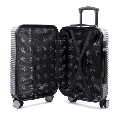 Valigia ADVENTURE Trolley Roccobarocco Nera 55x38x20 Piccola SILVER