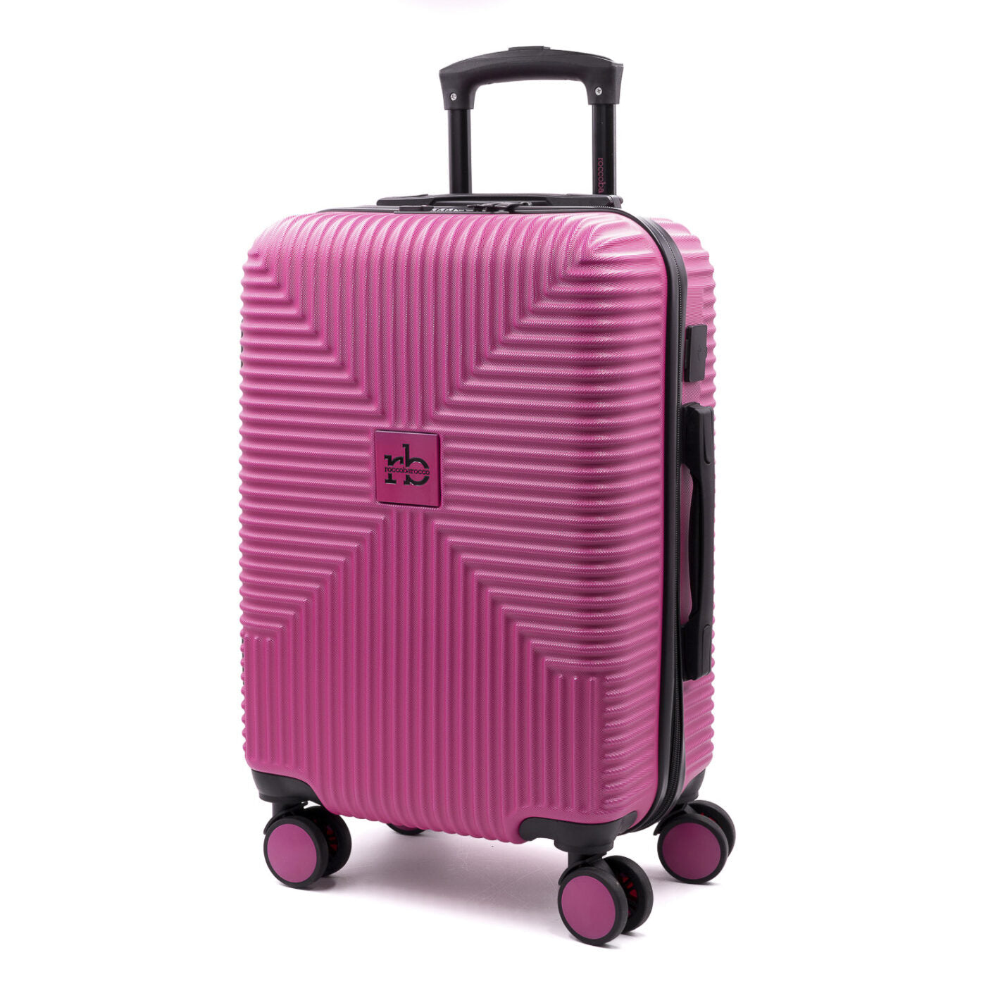 Valigia ADVENTURE Trolley Roccobarocco Nera 55x38x20 Piccola FUXIA