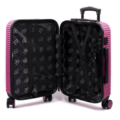 Valigia ADVENTURE Trolley Roccobarocco Nera 55x38x20 Piccola FUXIA