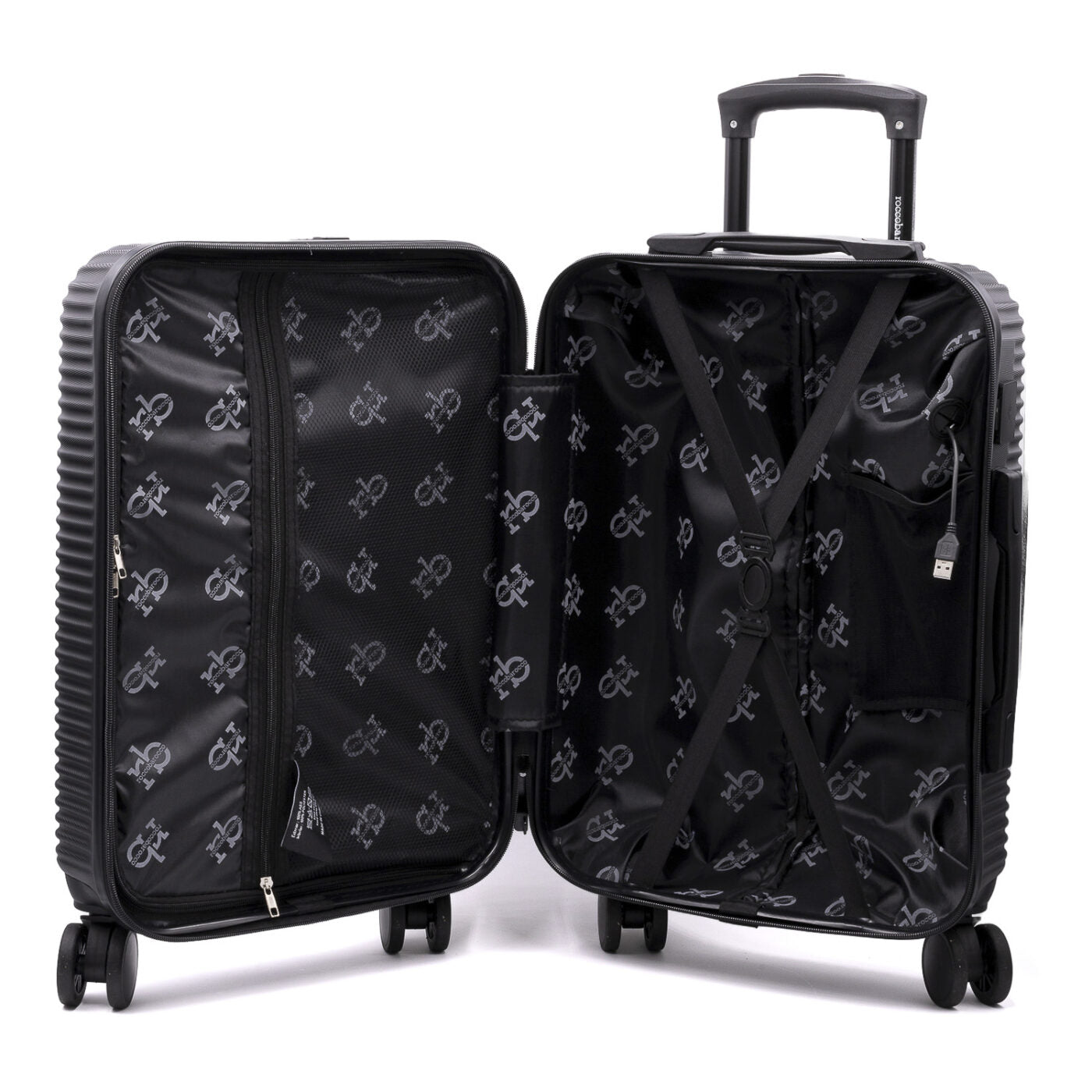 Valigia ADVENTURE Trolley Roccobarocco Nera 55x38x20 Piccola NERO
