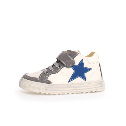 Sneakers naturino penshaw calf/suede MILK-DARK GREY
