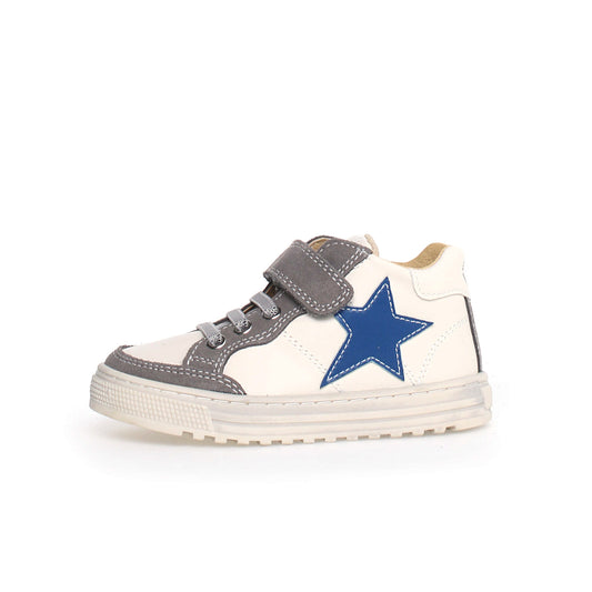 Sneakers naturino penshaw calf/suede MILK-DARK GREY