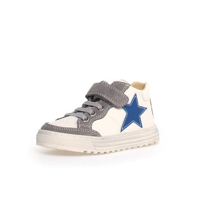 Sneakers naturino penshaw calf/suede MILK-DARK GREY
