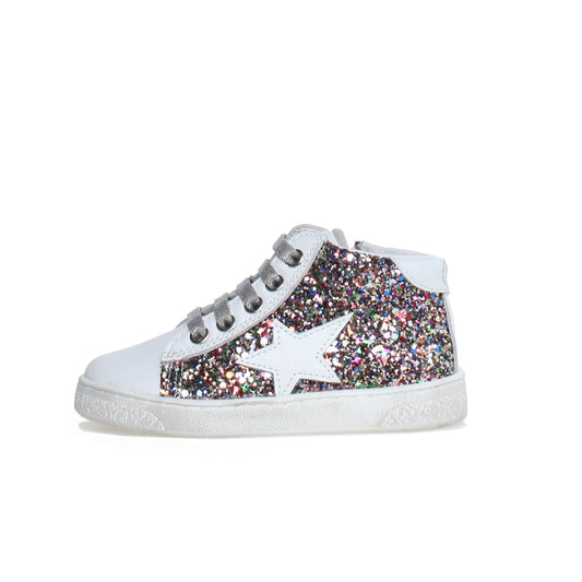 Sneakers naturino pinn high z glitt MULTI-WHITE