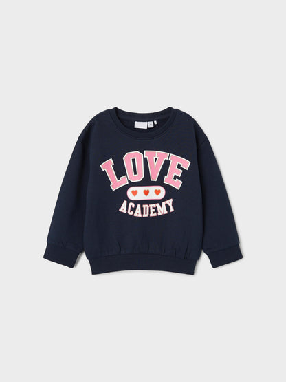 Felpa Name It  Nmfviloui Ls Boxy Sweat Bru N DARK SAPPHIRE