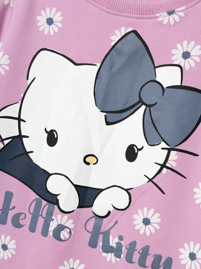 Felpa Name It NMFANNA HELLOKITTY SWEAT BRU VDE PASTEL LAVENDER