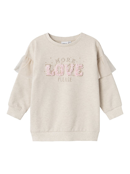 Felpa Name It NMFLISSY LIGHT SWEAT BOXY TUNIC UNB PEYOTE MELANGE