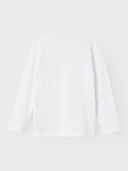 T-shirt Name It NMMVOBBO LS NREG TOP NOOS BRIGHT WHITE