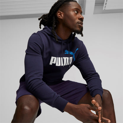 Felpa Puma  ESS+ 2 Col Big Logo Hoodie FL BLUE
