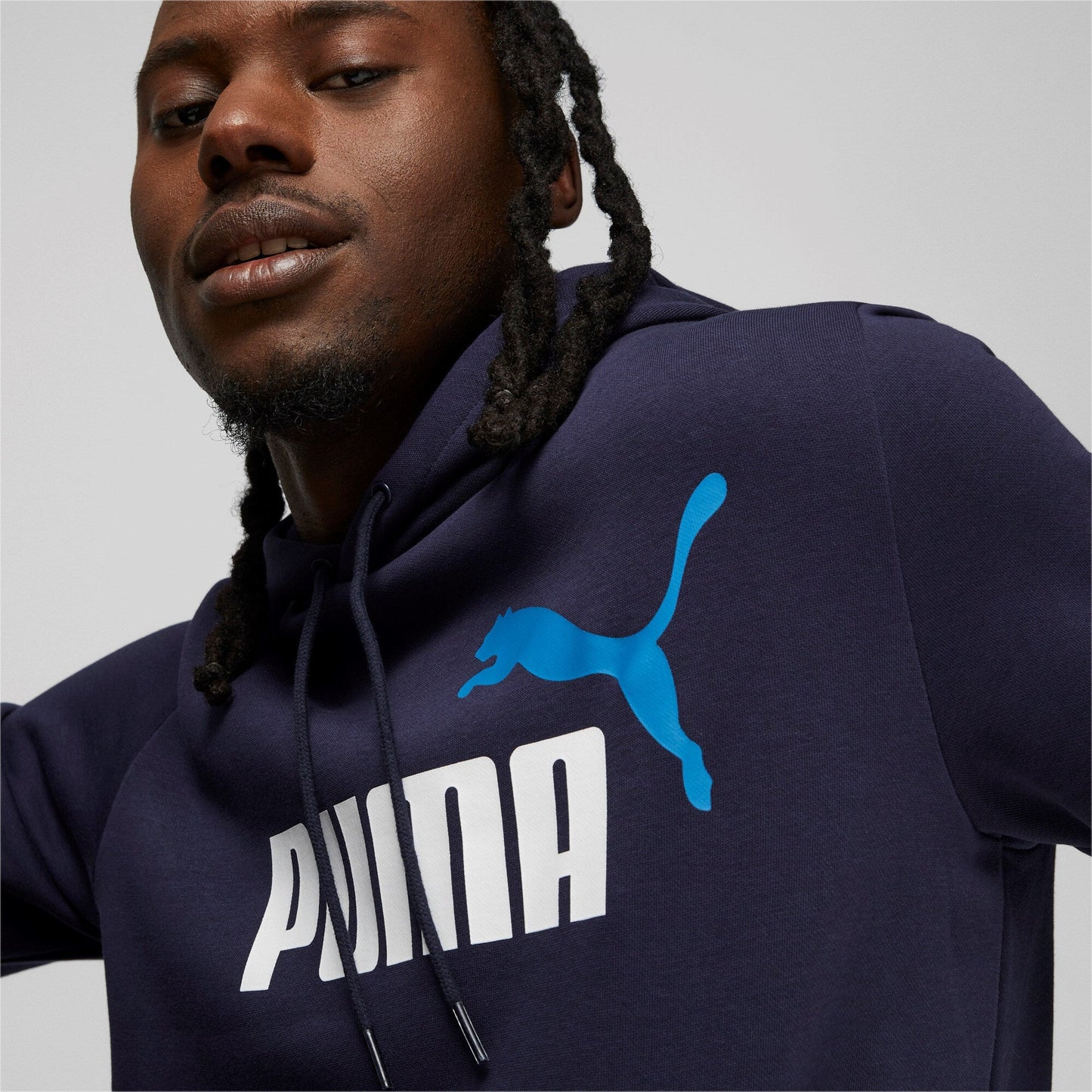 Felpa Puma  ESS+ 2 Col Big Logo Hoodie FL BLUE