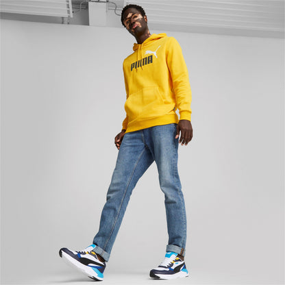 Felpa Puma ESS+ 2 Col Big Logo Hoodie FL YELLOW