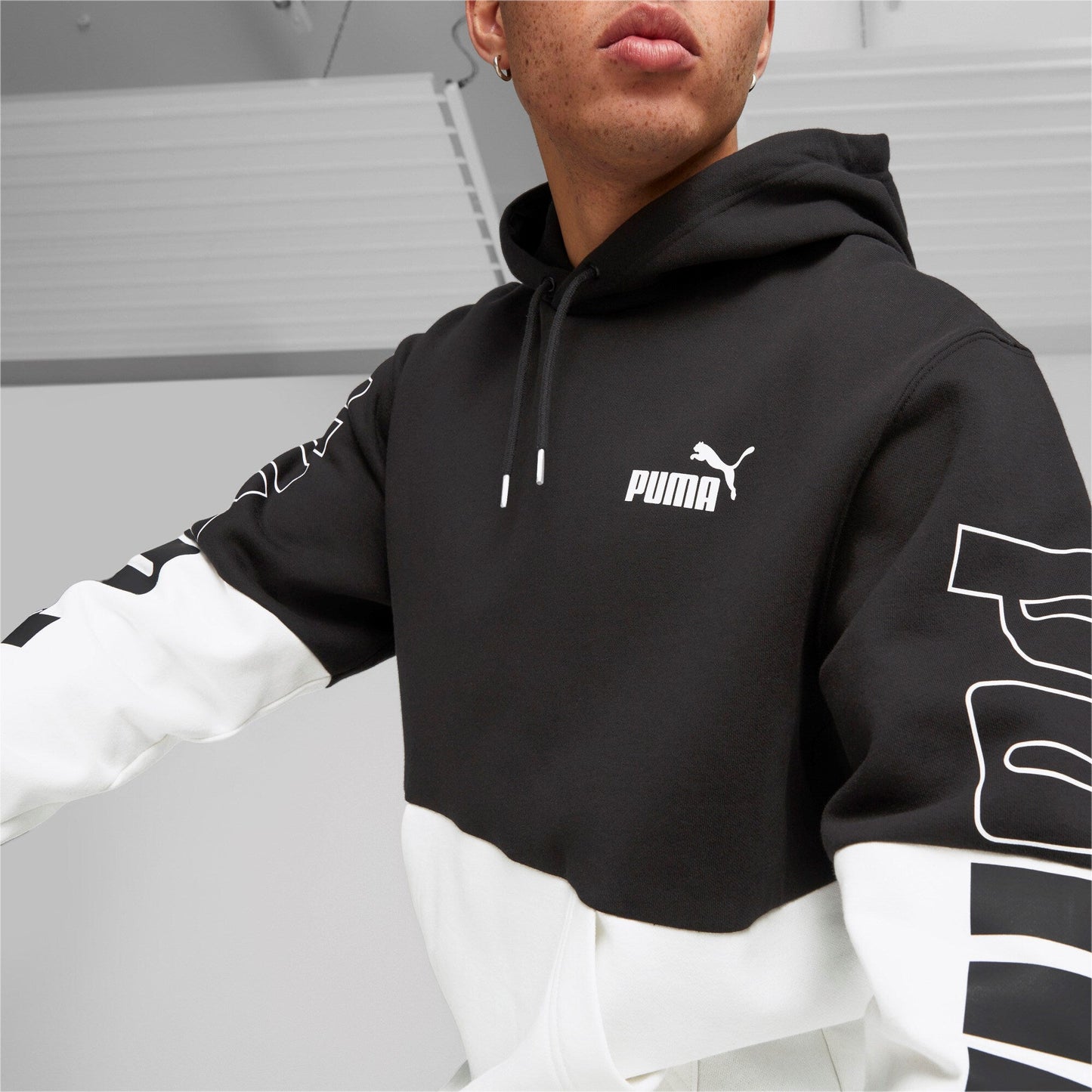 FelpaPuma Power Colorblock Hoodie Fl BIanca BLACK