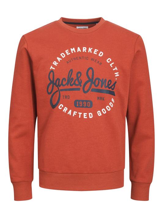 Felpa Jack E jones JJMIKK SWEAT CREW NECK CINNABAR