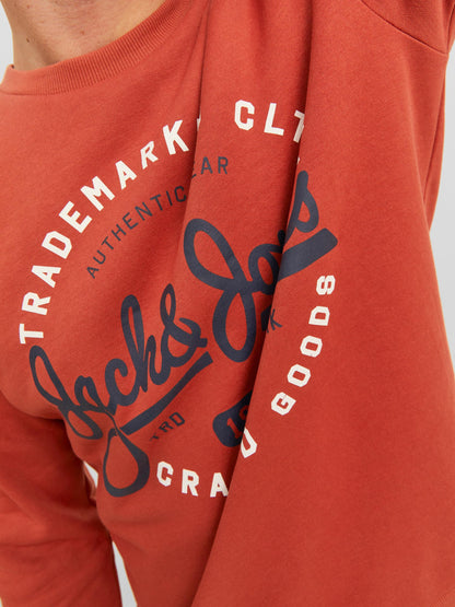 Felpa Jack E jones JJMIKK SWEAT CREW NECK CINNABAR
