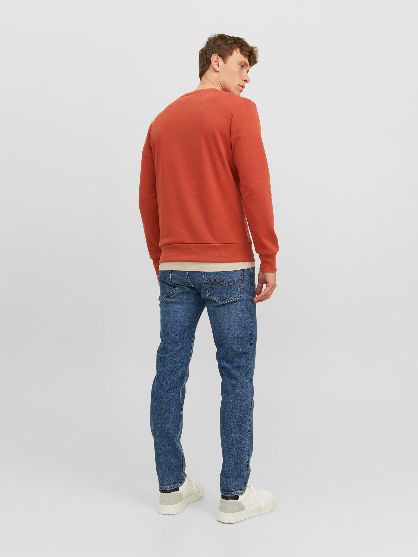 Felpa Jack E jones JJMIKK SWEAT CREW NECK CINNABAR