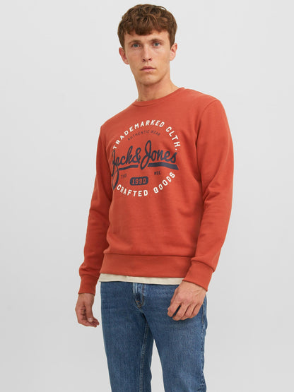Felpa Jack E jones JJMIKK SWEAT CREW NECK CINNABAR