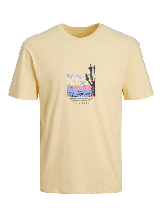 T-Shirt Jack E Jones Jorlucca Graphic Tee Ss Crew Neck Italian Straw