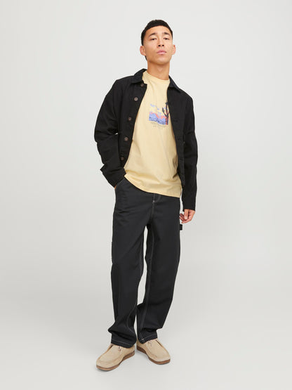 T-Shirt Jack E Jones Jorlucca Graphic Tee Ss Crew Neck Italian Straw