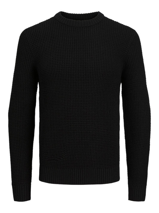 Pulloever Jack E Jones JJLIAM KNIT CREW NECK BLACK