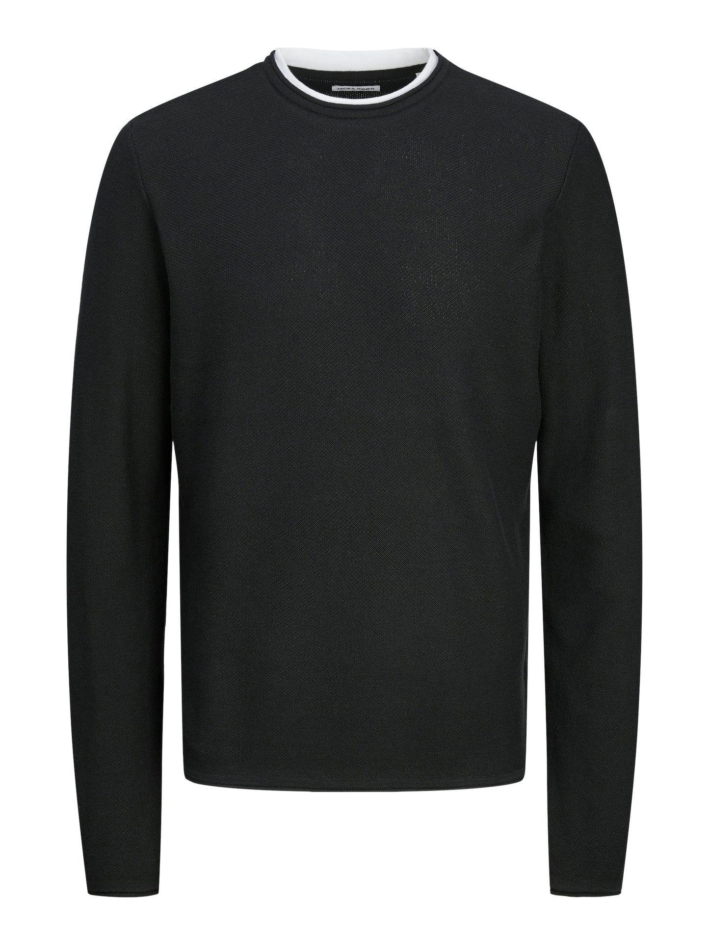 Pulloever Jack E Jones JJTWINN KNIT CREW NECK BLACK
