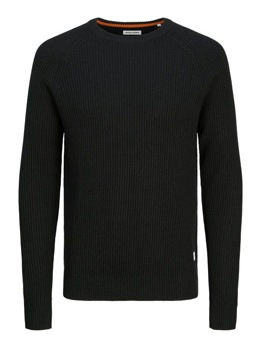 Pullover Jack E Jones JJPANNEL KNIT CREW NECK AW24 BLACK