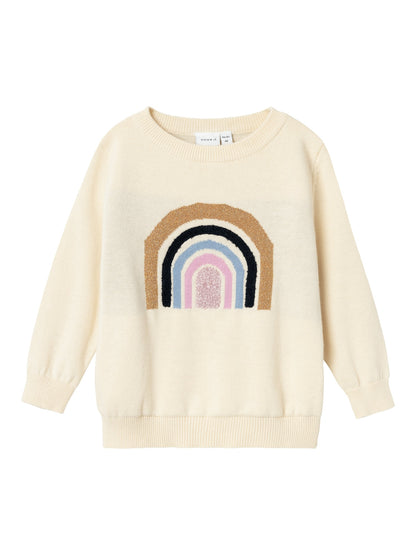 Pullover Name It NMFKIBOW LS KNIT BUTTERCREAM