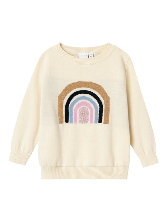 Pullover Name It NMFKIBOW LS KNIT BUTTERCREAM