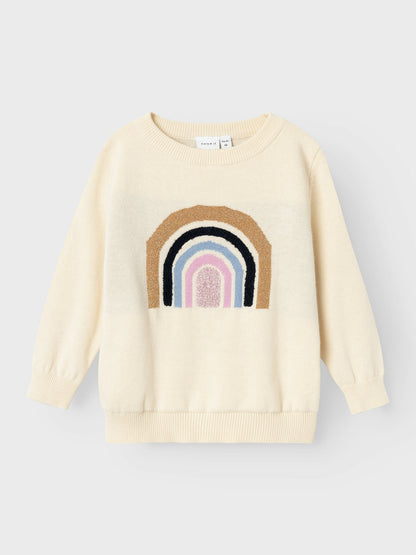 Pullover Name It NMFKIBOW LS KNIT BUTTERCREAM