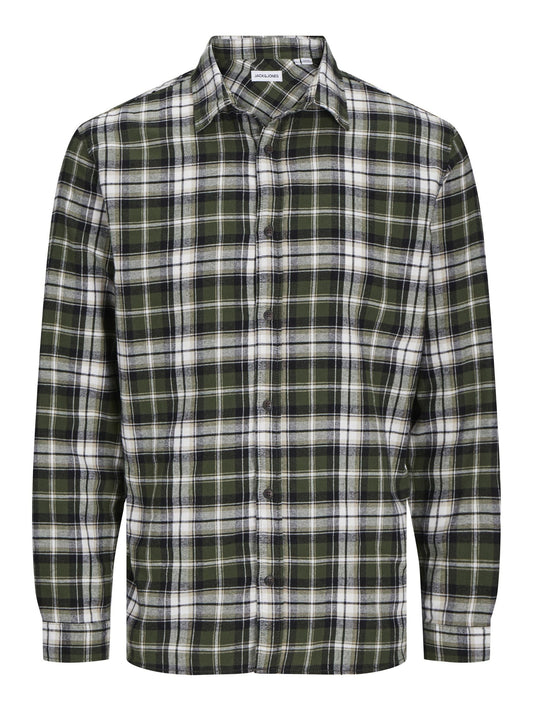 Camicia Jack E Jones JJJOSHUA FALL FLANNEL SHIRT LS KOMBU GREEN