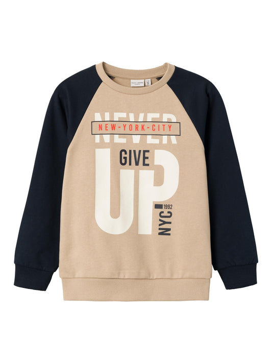 Felpa Name It  Nkmvildar Ls Sweat Box Bru N1 OXFORD TAN