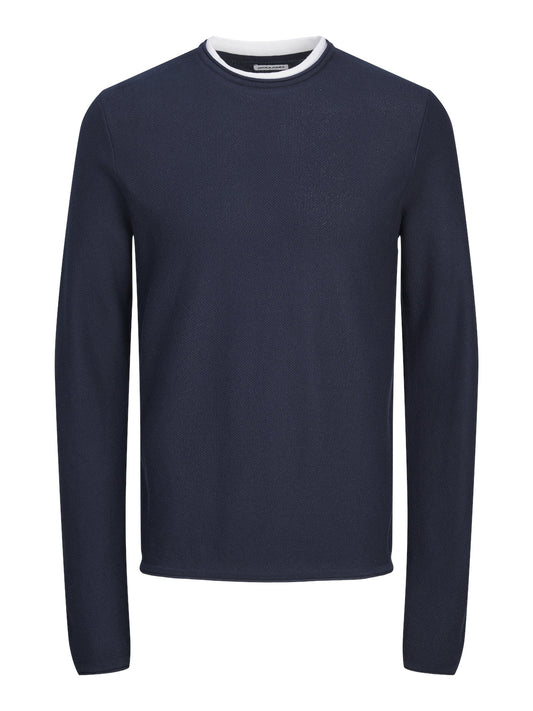 Pulloever Jack E Jones JJTWINN KNIT CREW NECK NAVY BLAZER