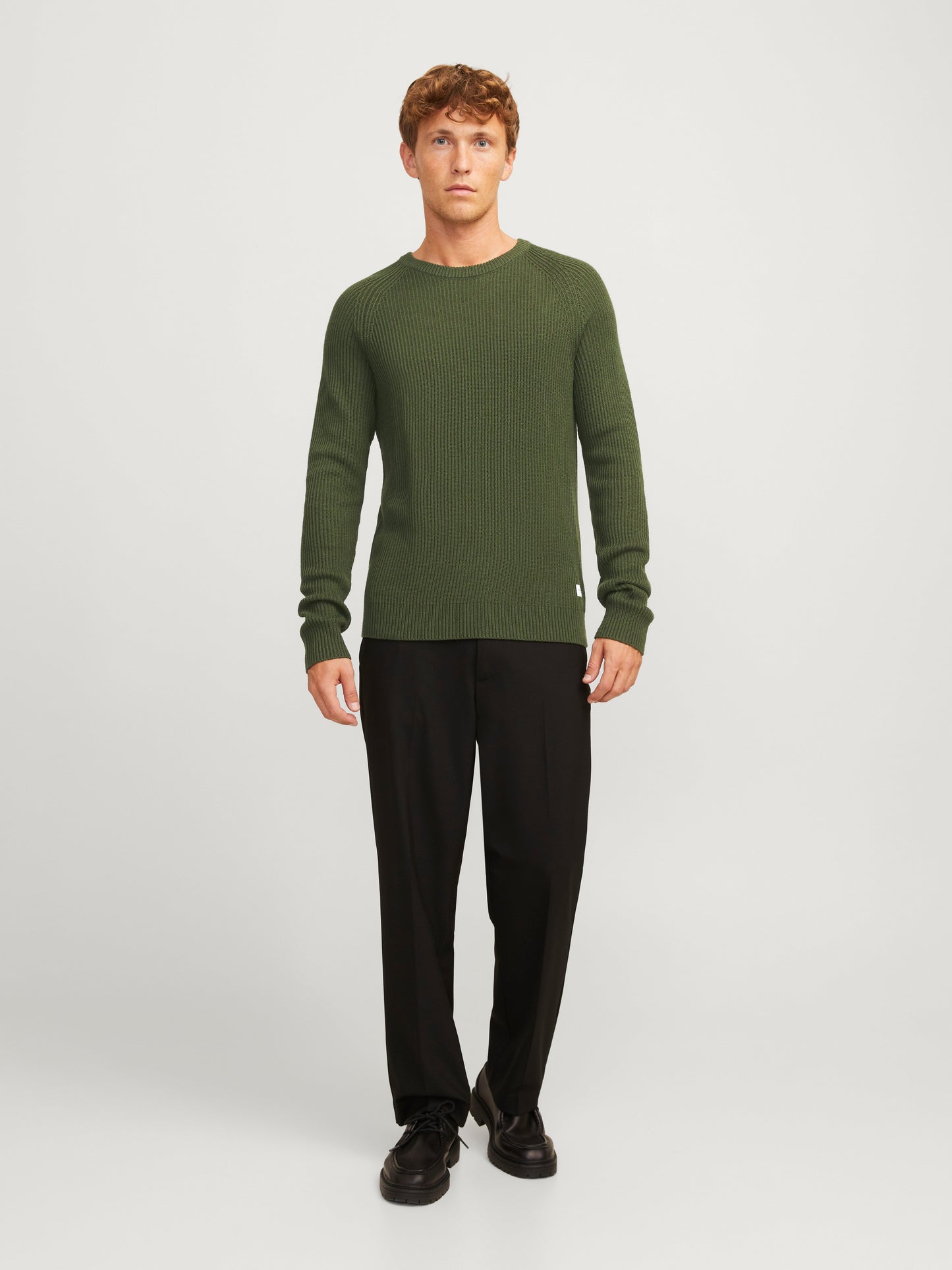 Pullover Jack E Jones JJPANNEL KNIT CREW NECK AW24 KOMBU GREEN