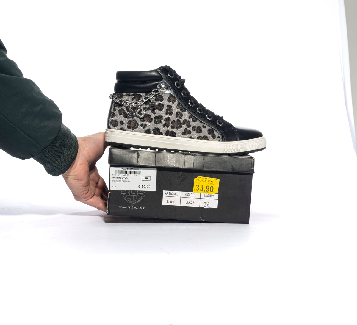 4US AU080 GREY Sneakers Bambina 